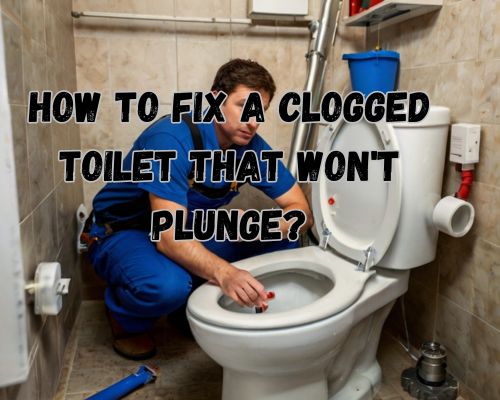 a plumber unclogging a toilet