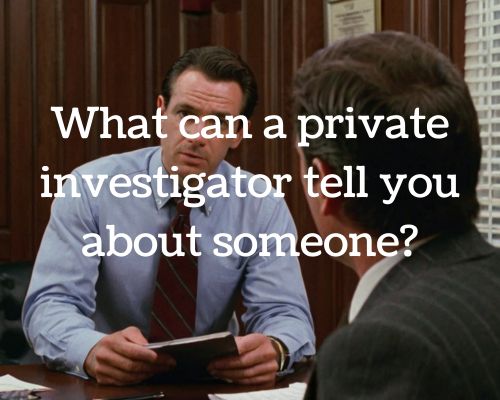 a private investigator chatting with a client