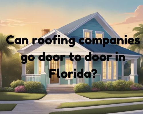 A roofing company representative knocks on a door in a sunny Florida neighborhood
