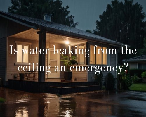 a ceiling showing signs of roof leakage