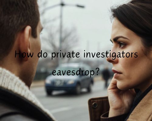 an investigator eavesdropping on a conversation
