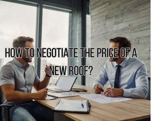 customer and roofing contractor representative having a negotiation