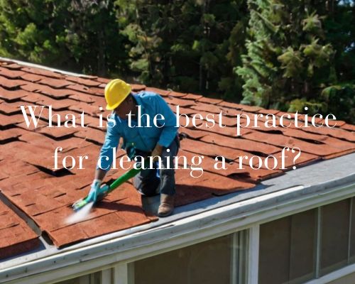 man doing a thorough roof cleaning