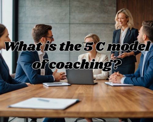 A coach guiding a client through the 5 C model Clarify, Capture, Challenge, Choose, Commit