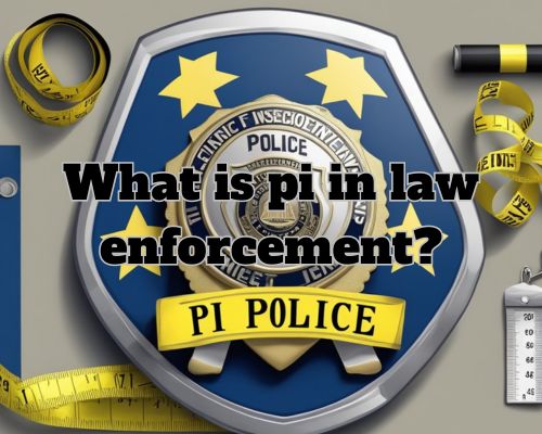 A police badge surrounded by crime scene tape and a measuring tape, symbolizing the use of pi in law enforcement investigations