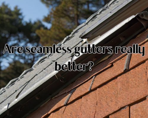 a roof with seamless gutter