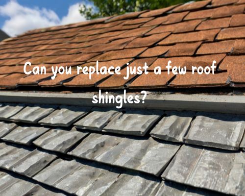 a roof with patches and some without
